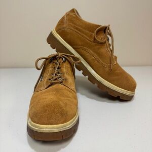 LUGZ Suede Work Boots Men's 11 Steel Toe Shoes Industrial Sneakers Brown Leather